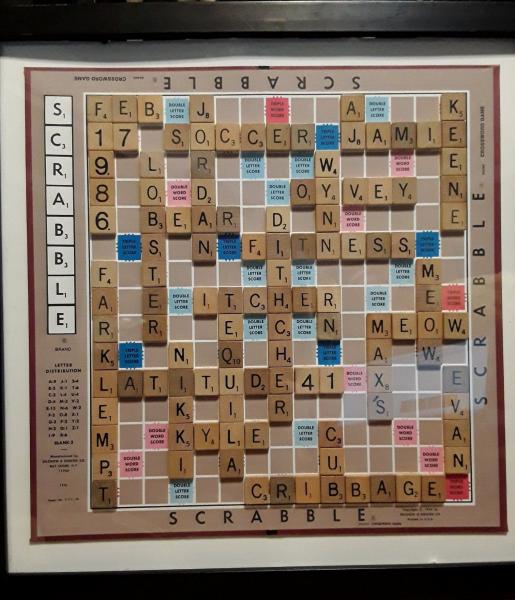 Personalized Scrabble Word Collage Board
