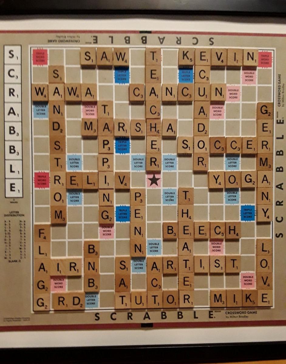 Personalized Scrabble Word Collage Board picture