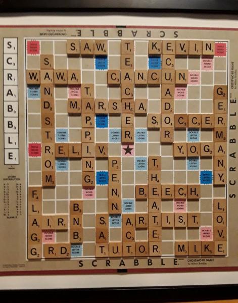 Personalized Scrabble Word Collage Board picture