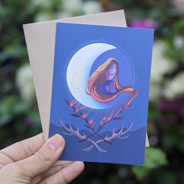 Loki Solstice Moon Greeting Card picture