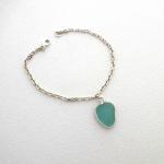 Turquoise Sea Glass Anklet