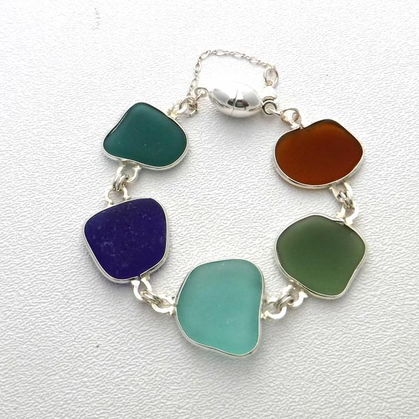 Multi Colored Sea Glass Bracelet picture