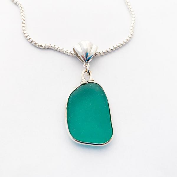 Brilliant Turquoise Sea Glass Necklace