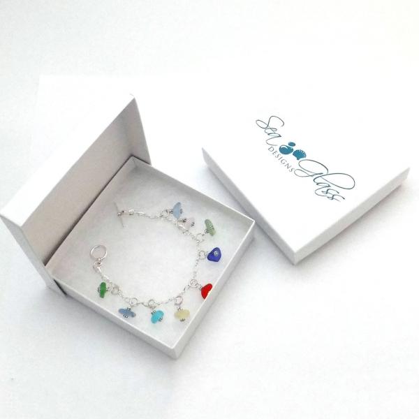 Rainbow Dangle Sea Glass Bracelet picture