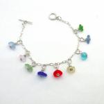 Rainbow Dangle Sea Glass Bracelet