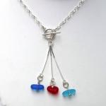 Sea Glass Three Piece Cluster Necklace