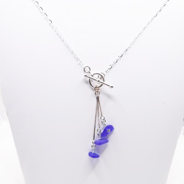 Cobalt Blue Cluster Sea Glass Necklace