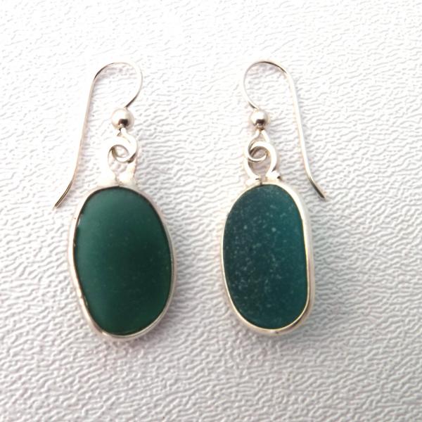 Teal Sea Glass Earrings