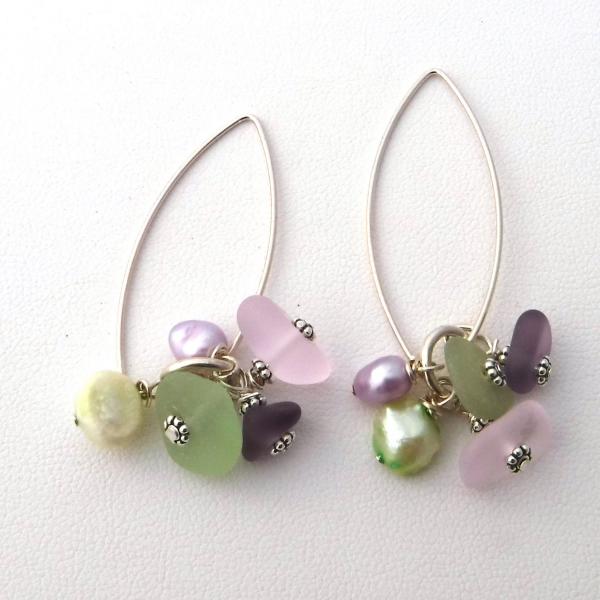 Sea Glass Marquise Style Earrings picture