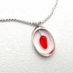 Cherry Red Sea Glass Free Fall Design| Necklace