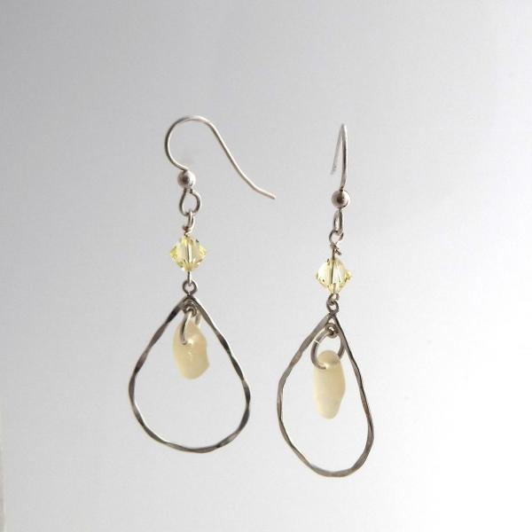 Yellow Teardrop Sea Glass Earrings picture