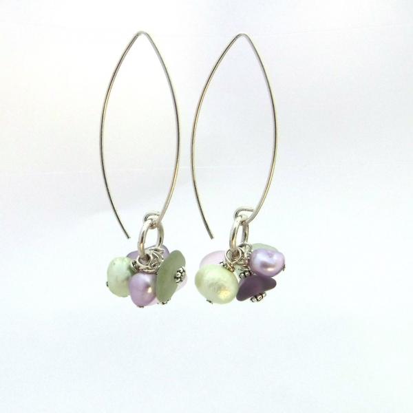 Sea Glass Marquise Style Earrings