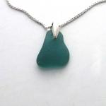 Dainty Teal Sea Glass Necklace