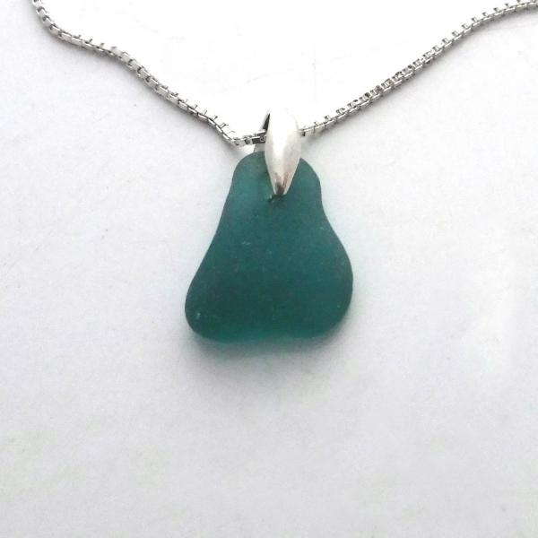 Dainty Teal Sea Glass Necklace picture