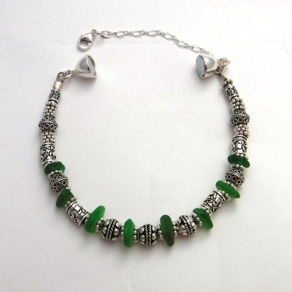 Jade Green Sea Glass Bracelet picture