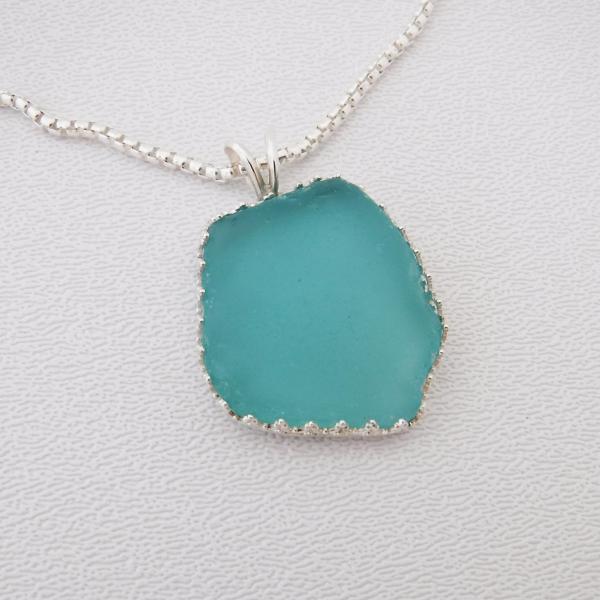 Handcrafted Turquoise Sea Glass Necklace picture