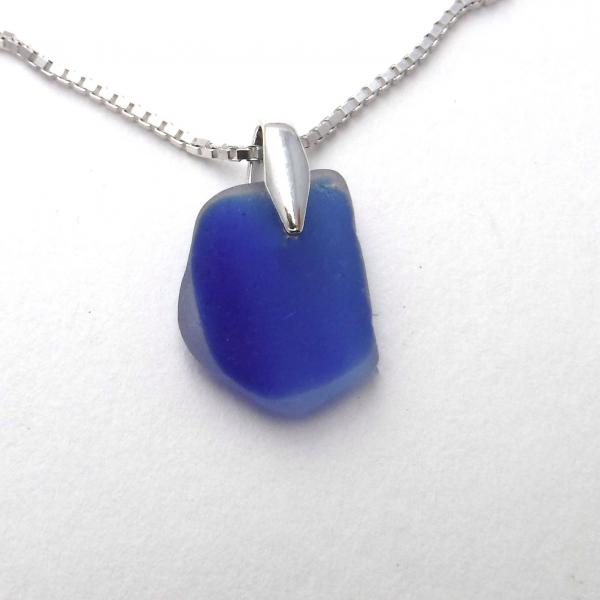 Sea Glass Necklace – Blue Flash Glass Necklace picture