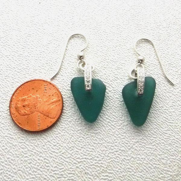 Sparkly  Teal Sea Glass Earrings picture