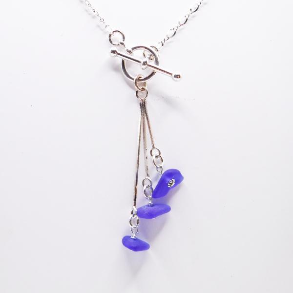 Cobalt Blue Cluster Sea Glass Necklace picture