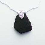 Black Sea Glass Necklace with Bail