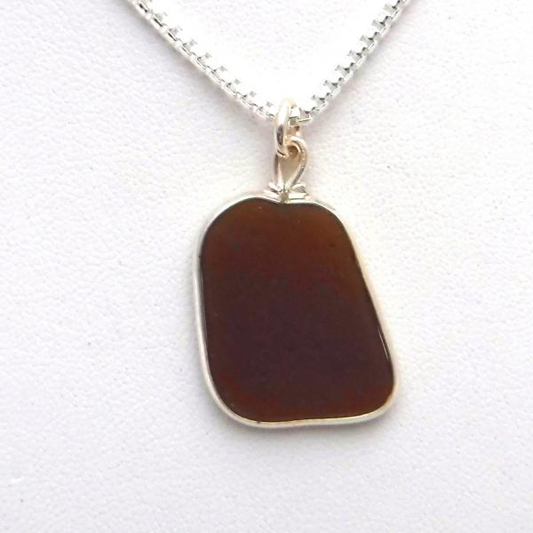 Chocolate Brown Sea Glass Necklace picture