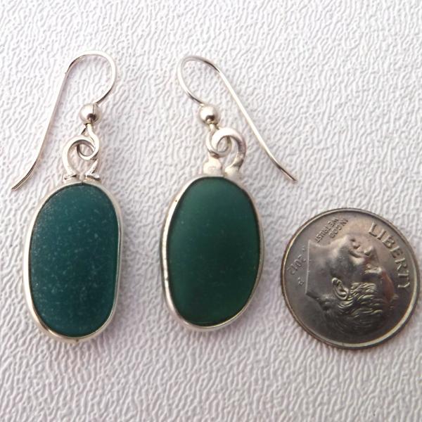 Teal Sea Glass Earrings picture