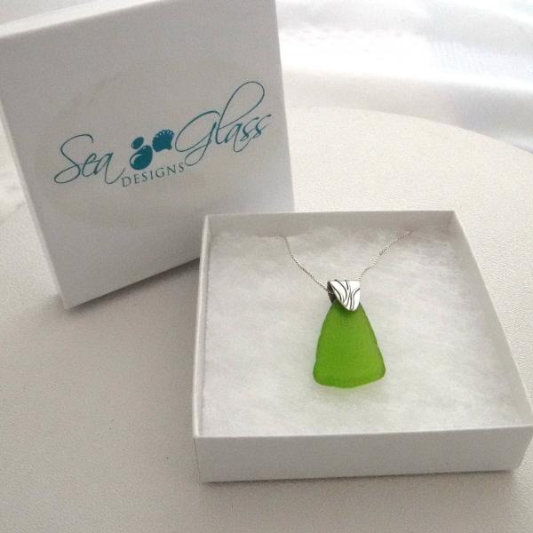 Lime Green Sea Glass Necklace picture