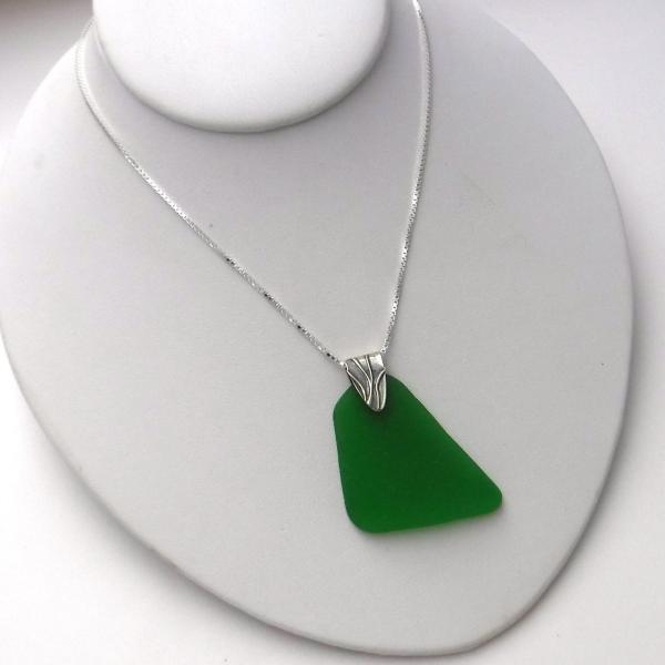 Jade Green Sea Glass Necklace picture