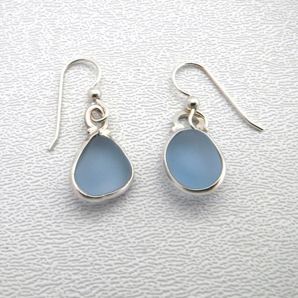 Sky Blue Sea Glass Earrings picture