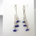 Cobalt Blue Sea Glass Dangle Earrings