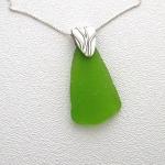 Lime Green Sea Glass Necklace