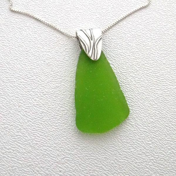 Lime Green Sea Glass Necklace