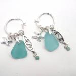 Turquoise Interchangeable Sea Glass Earrings