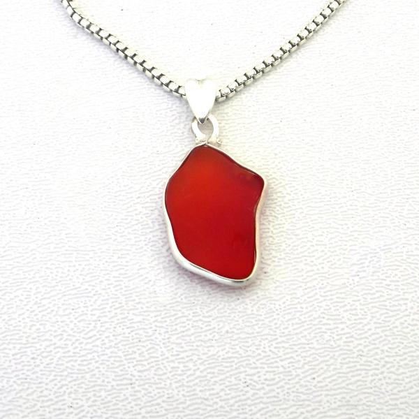 Cherry Red Sea Glass Necklace picture