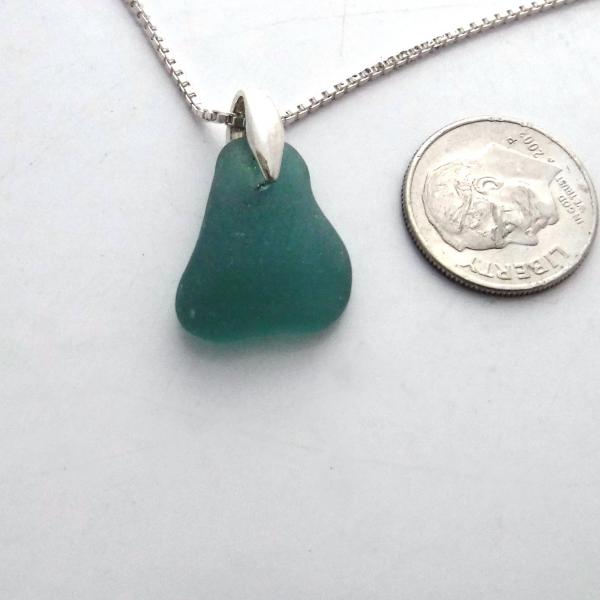 Dainty Teal Sea Glass Necklace picture