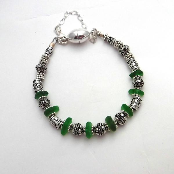 Jade Green Sea Glass Bracelet picture
