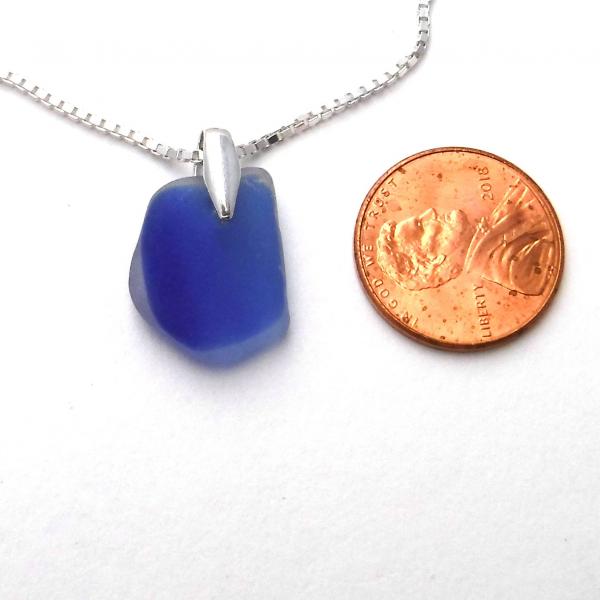 Sea Glass Necklace – Blue Flash Glass Necklace picture