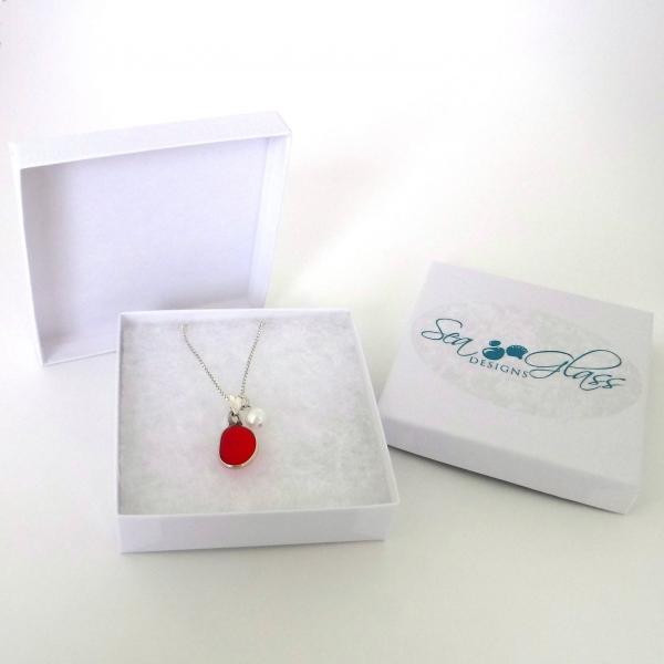 Red Sea Glass Necklace with Fresh Water Pearl picture