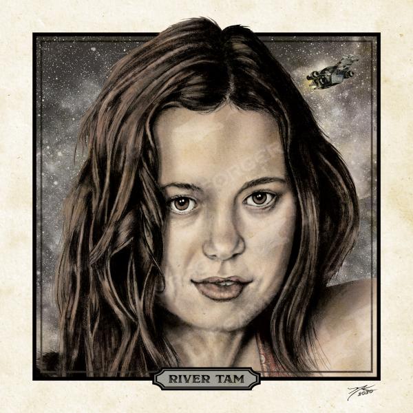 River Tam 6" x 6" Hand-Drawn Custom Firefly Fan Art • Limited Giclée Print Run of 150 picture