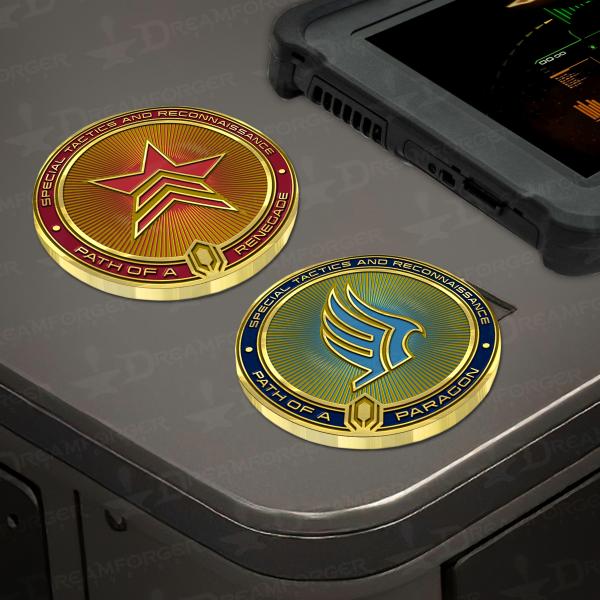 Mass Effect "Paragon/Renegade" Morality Metal Coin (with Glow-In-The-Dark Enamel) [PREORDER] picture