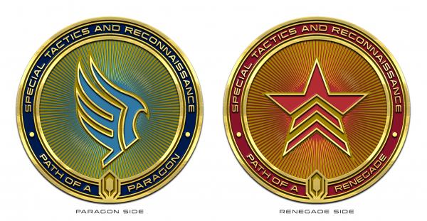 Mass Effect "Paragon/Renegade" Morality Metal Coin (with Glow-In-The-Dark Enamel) [PREORDER] picture