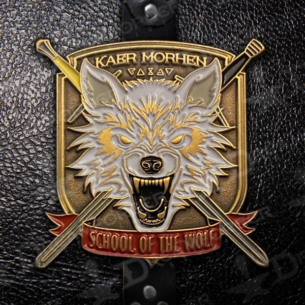 The Witcher Antique Gold Metal Lapel Pin "Kaer Morhen School of the Wolf" picture