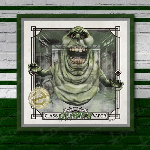Slimer 6" x 6" Hand-Drawn Custom Ghostbusters Fan Art • Limited Giclee Print picture