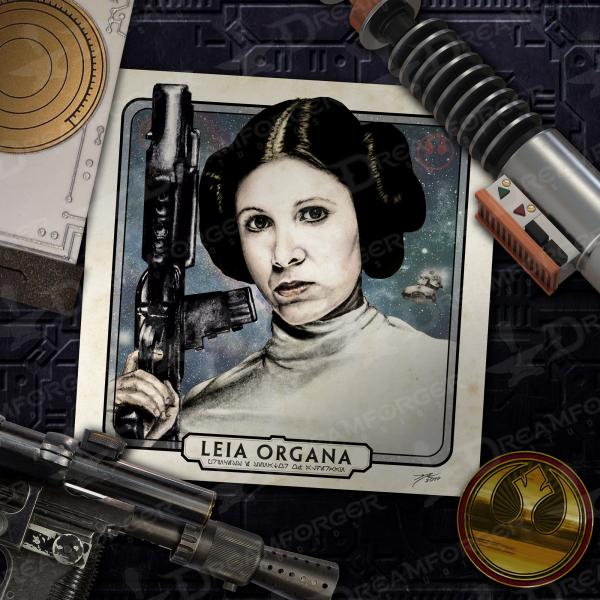 Princess Leia Limited Edition Print • Senator of Alderaan 6 x 6" Hand Drawn Custom Art • Limited Giclee Print Run picture