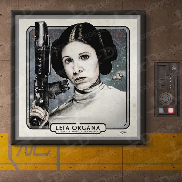 Princess Leia Limited Edition Print • Senator of Alderaan 6 x 6" Hand Drawn Custom Art • Limited Giclee Print Run picture