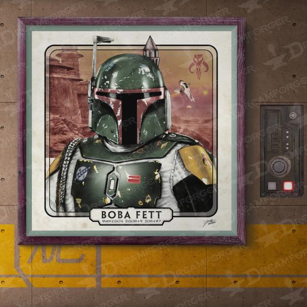 Boba Fett, 6" x 6" Hand-Drawn Custom Art • Limited Giclee Print Run picture