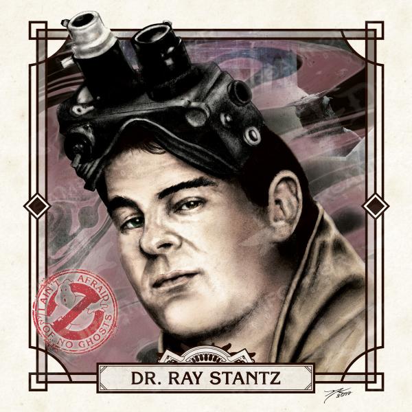 Dr Ray Stantz 6" x 6" Hand-Drawn Custom Ghostbusters Fan Art • Limited Giclee Print