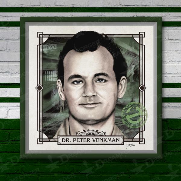 Dr Peter Venkman 6" x 6" Hand-Drawn Custom Ghostbusters Fan Art • Limited Giclee Print picture