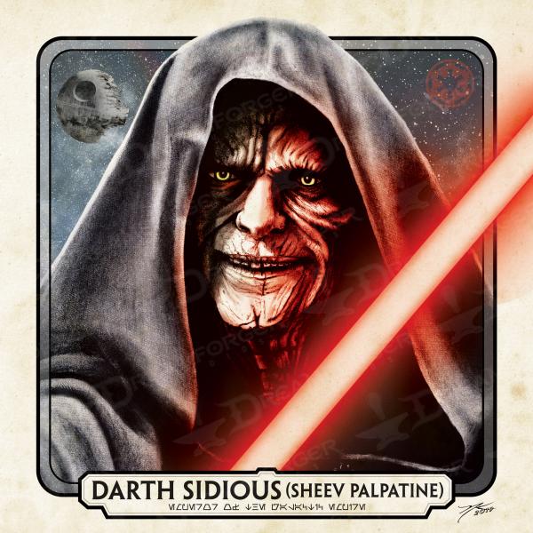 Darth Sidious (Sheev Palpatine), Sith Lord Emperor 6" x 6" Hand-Drawn Custom Art • Limited Giclee Print picture