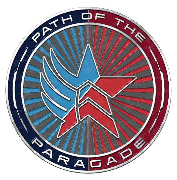 Mass Effect "Paragon/Renegade/Paragade" Silver Lapel Pins (with Glow-In-The-Dark Enamel) [PREORDER] picture